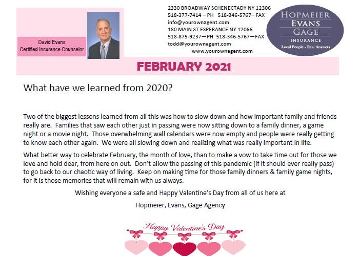 February 2021 Newsletter